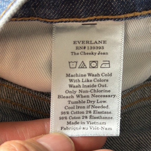 Everlane The Cheecky jeans Srsight Leg Regular, size 27 - Picture 7 of 9
